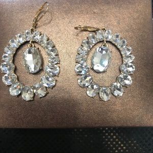 Gold and crystal fashion earrings